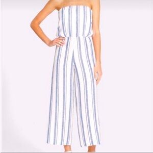 Alice + Olivia Lucie Striped Linen Jumpsuit